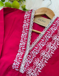 READY TO WEAR MUL COTTON KURTI SET WITH ORGANZA DUPATTA ✨