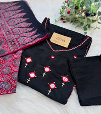 Pure Cotton Mirror Work Kurti Set – Top, Bottom & Dupatta