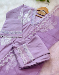 READY TO WEAR MUL COTTON KURTI SET WITH ORGANZA DUPATTA ✨
