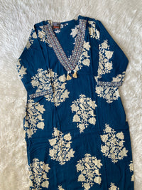 Pure Cotton Kurti Pant Dupatta Set