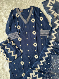 Pure Cotton Kurti Pant Dupatta Set