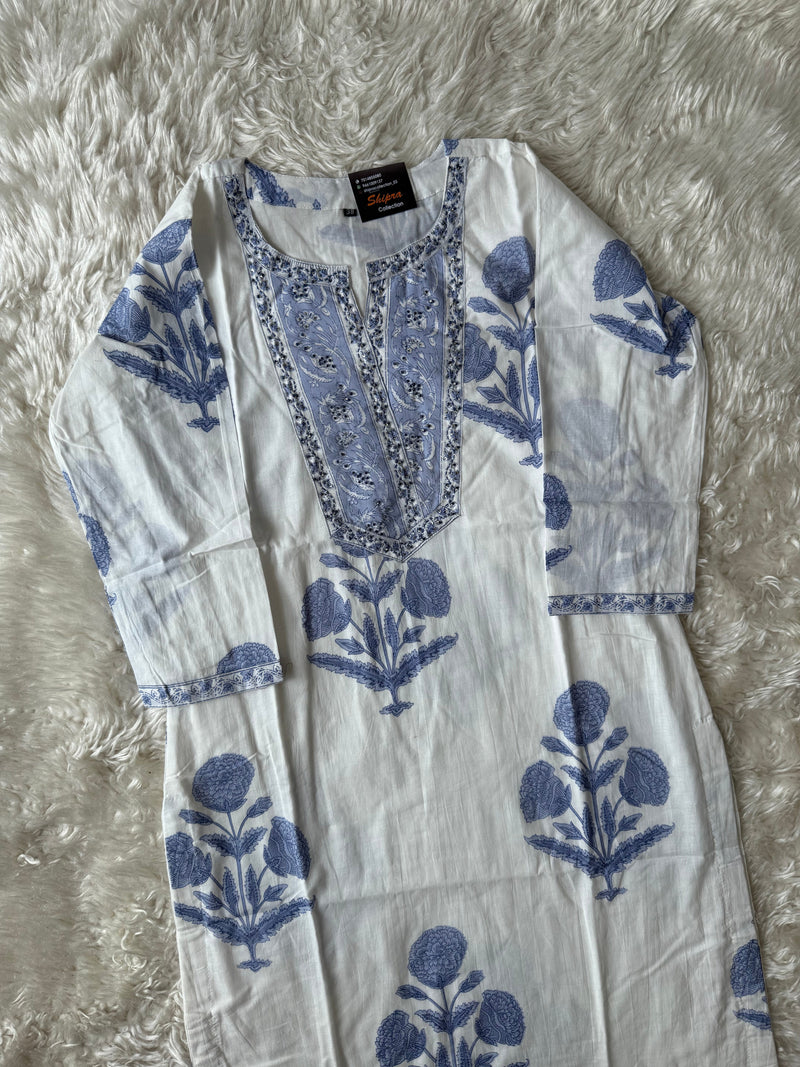Premium Cotton Kurti plazo Dupatta Set