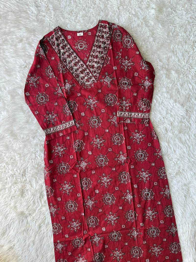 Premium Cotton Kurti Pant Dupatta Set