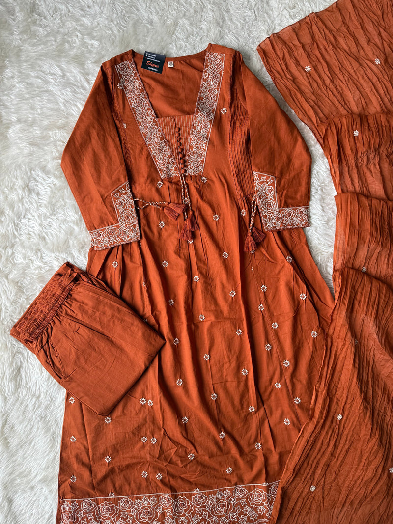 Premium Cotton Kurti Pant Dupatta Set