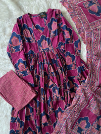 Premium Cotton Full Sleeves Kurti Pant Dupatta Set