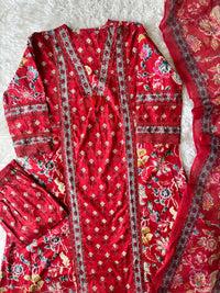 Cotton FLARE Kurti Pant Dupatta Set