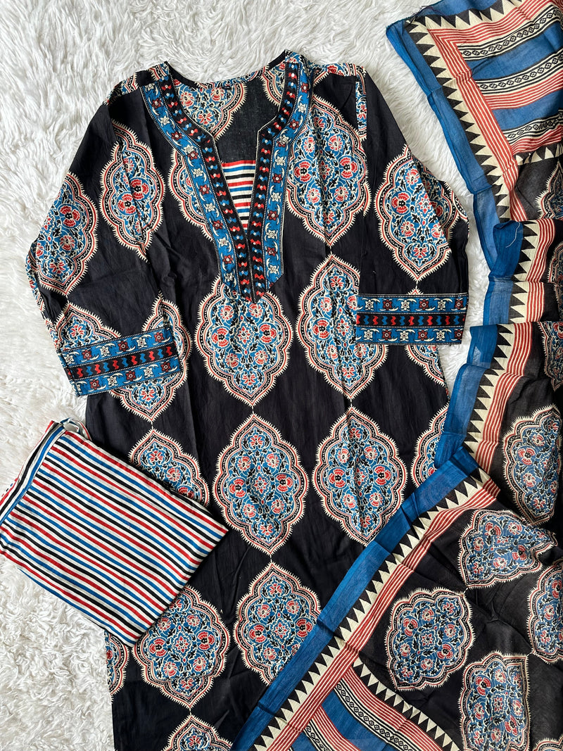 Budget Friendly Kurti Pant Dupatta Set