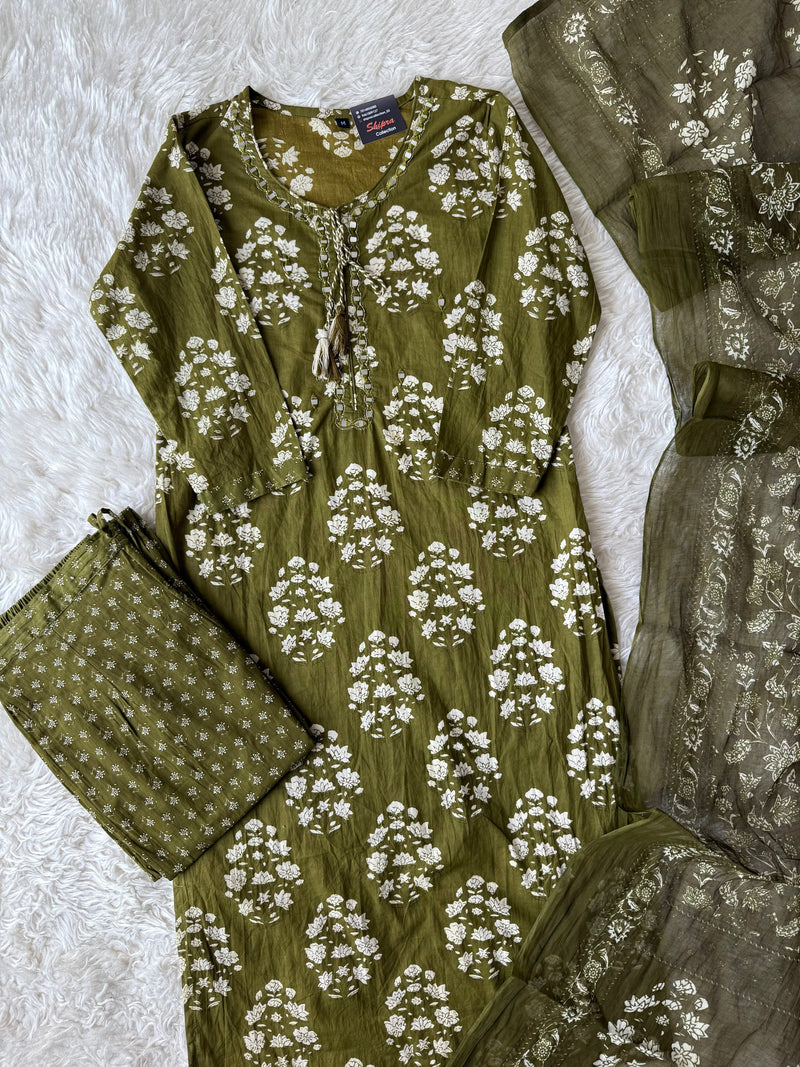 Budget Friendly Kurti Pant Dupatta Set