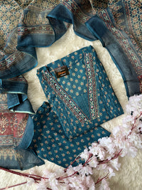 Premium Cotton Kurti plazo Dupatta Set