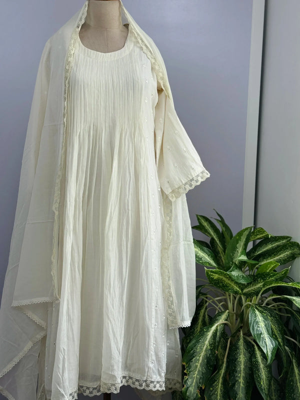 Pure Mul Chanderi Anarkali Suit Set – Elegant Festive Wear