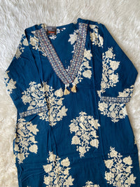 Pure Cotton Kurti Pant Dupatta Set