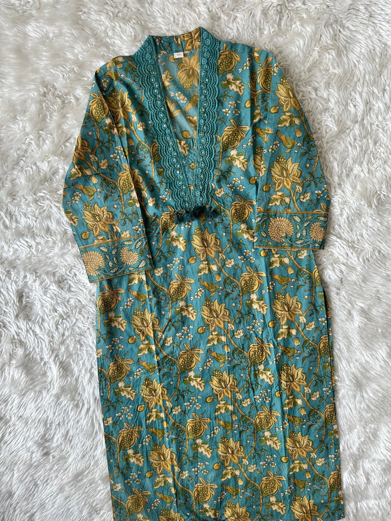 Premium Cotton Kurti Pant Dupatta Set
