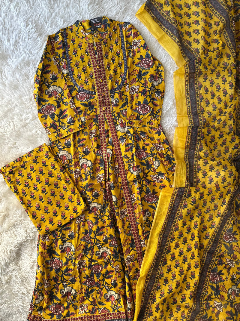 Budget Friendly FLARE Kurti Pant Dupatta Set