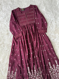 Premium Cotton ANARKALI Kurti Pant Dupatta Set