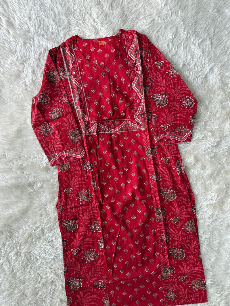 Budget Friendly Kurti Pant Dupatta Set