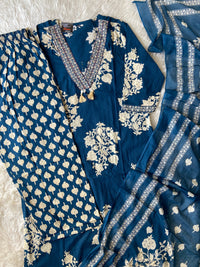 Pure Cotton Kurti Pant Dupatta Set