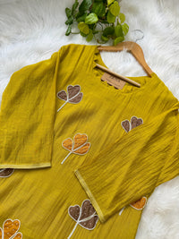 Premium Mul Chanderi Handcrafted A-Line Kurti Set