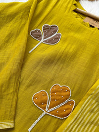 Premium Mul Chanderi Handcrafted A-Line Kurti Set