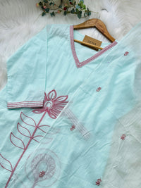 Pure Mul Cotton Embroidered Kurti Set – Elegant Everyday Ethnic Wear