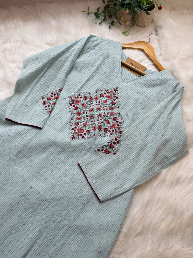 ✨ Pure Cotton Embroidered Kurti Set ✨