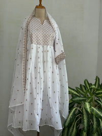 Shimmer Silk Embroidered Anarkali Kurti Set