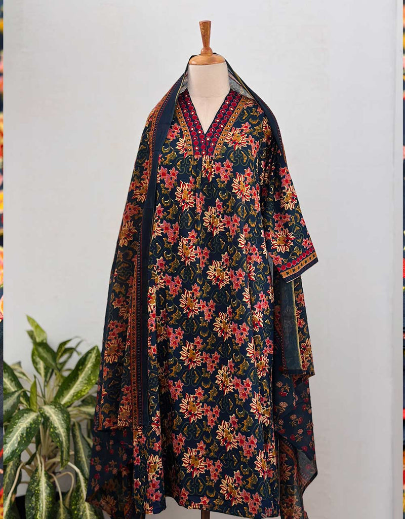 Graceful & Timeless – READY TO WEAR COTTON ANARKALI KURTI SET ✨Z914