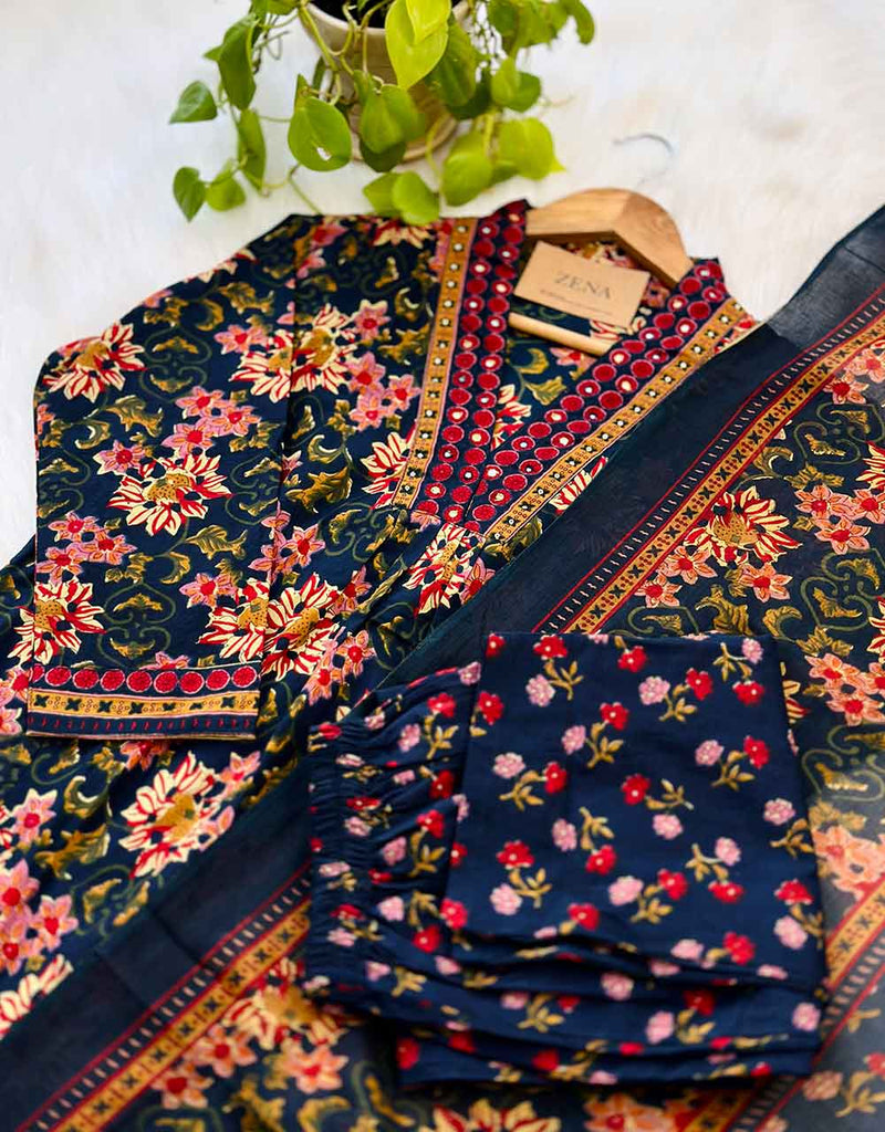Graceful & Timeless – READY TO WEAR COTTON ANARKALI KURTI SET ✨Z914