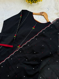 ✨ Pure Cotton French Knot Anarkali Set ✨