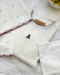 ✨ Pure Cotton French Knot Anarkali Set ✨