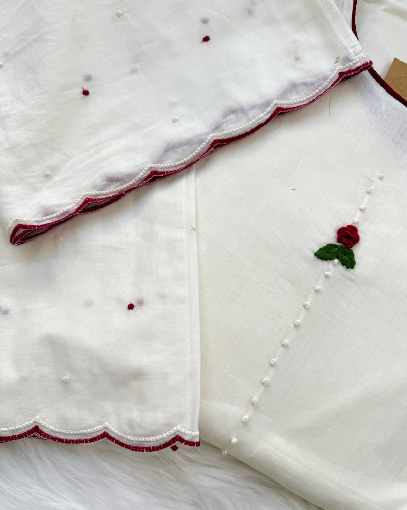 ✨ Pure Cotton French Knot Anarkali Set ✨
