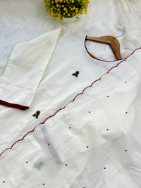 ✨ Pure Cotton French Knot Anarkali Set ✨