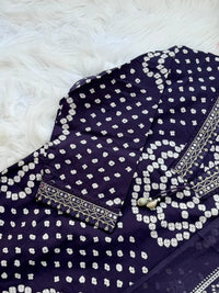 ✨ Pure Cotton Mirror Work Kurti Set with Handwork Details ✨