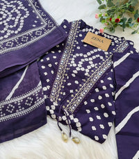 ✨ Pure Cotton Mirror Work Kurti Set with Handwork Details ✨