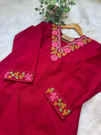 ✨ Pure Cotton Embroidered Kurti Set ✨