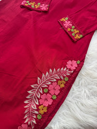 ✨ Pure Cotton Embroidered Kurti Set ✨