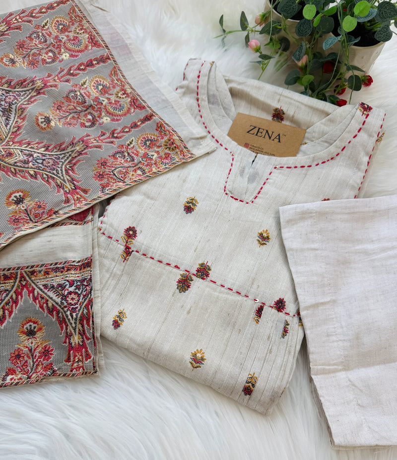 ✨ Pure Cotton Embroidered Anarkali Set ✨