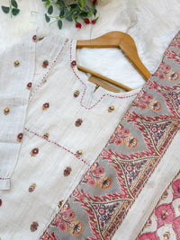 ✨ Pure Cotton Embroidered Anarkali Set ✨