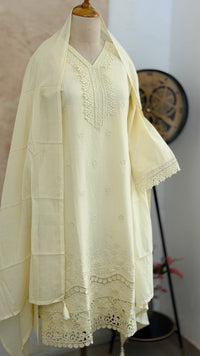 ✨ Pure Cotton Embroidered Kurti Set ✨