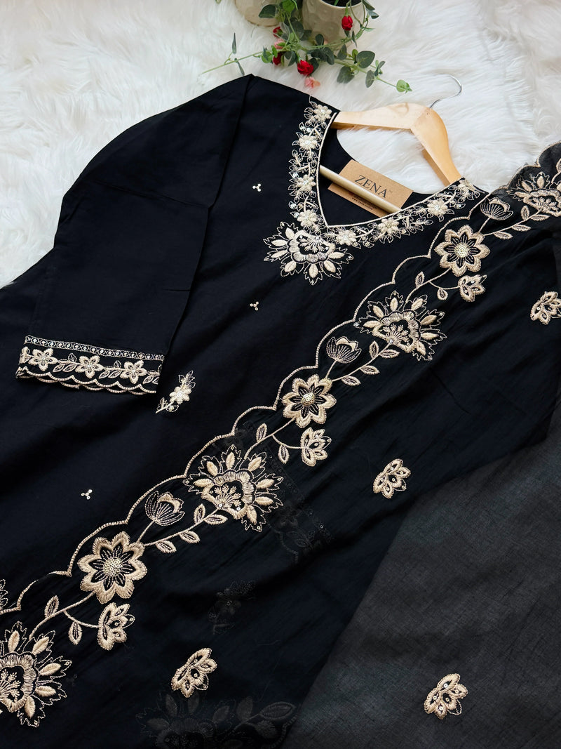 ✨ Pure Cotton Embroidered Kurti Set ✨
