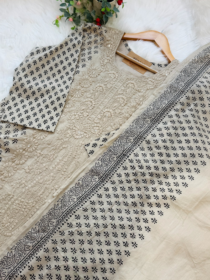 ✨ Pure Cotton Embroidered Kurti Set ✨