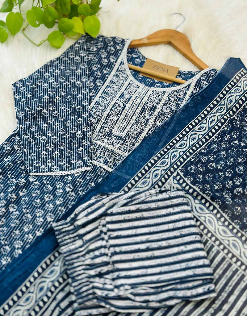 Timeless Comfort – READY TO WEAR PURE COTTON KURTI SET ✨Z936