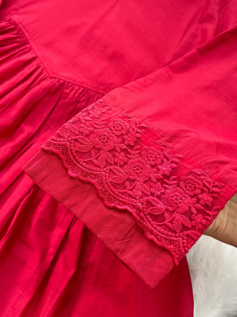 Pure Mul Chanderi Anarkali Kurti Set – Grace with Sophistication