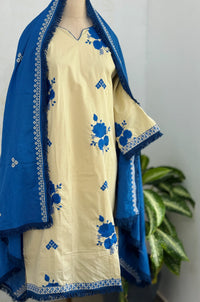 🌸 Premium Mul Cotton Embroidered Anarkali Set 🌸