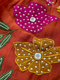 Premium Mul Chanderi Hand Work Anarkali Set – Timeless Festive Elegance
