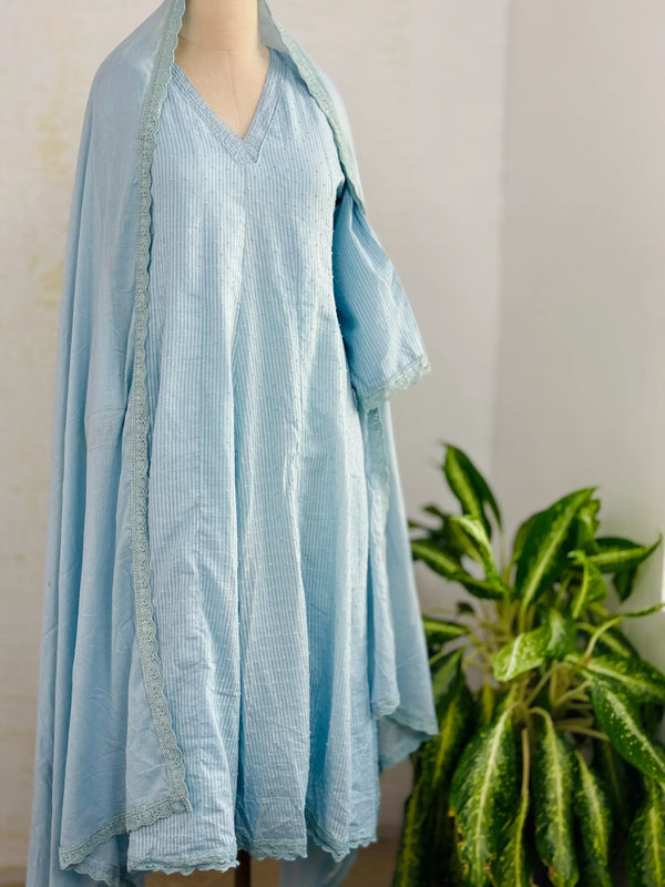 Premium Mul Cotton A-Line Kurti Set – Elegant Ethnic Wear