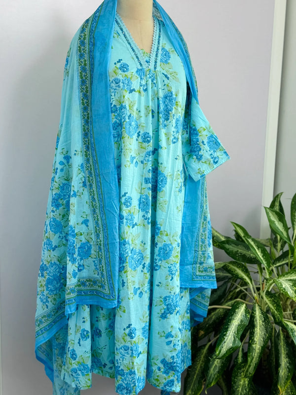 Pure Cotton A-Line Kurti Set – Comfortable & Stylish Daily Wear