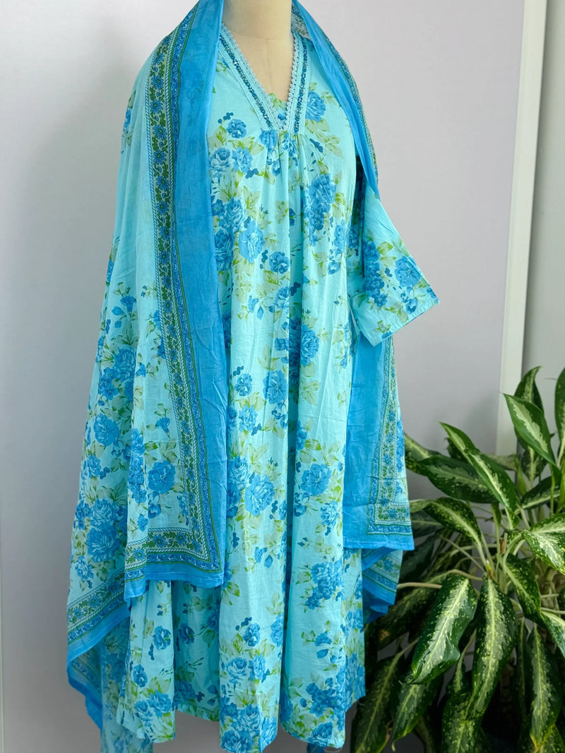 Pure Cotton A-Line Kurti Set – Comfortable & Stylish Daily Wear